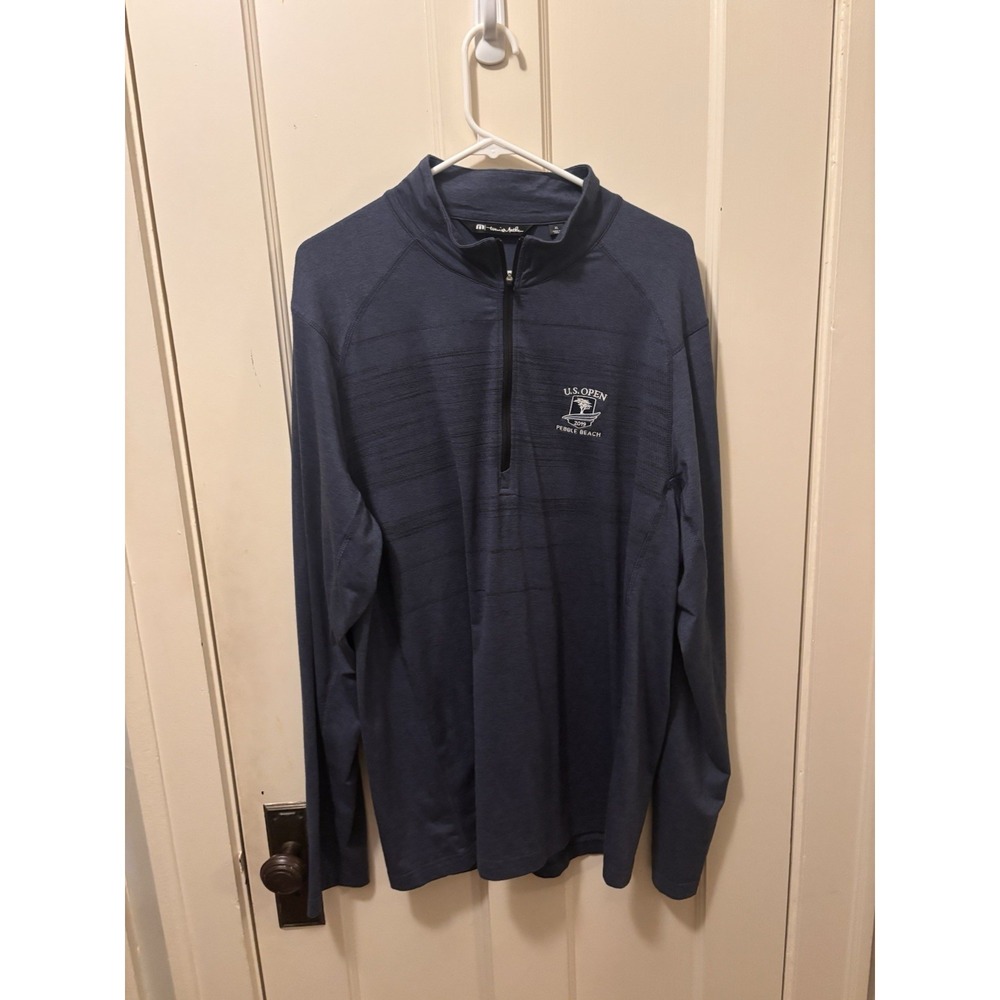 Travis Mathews 1/4 Zip Pullover Men's Navy Blue Size XLPebble Beach 2019 US Open